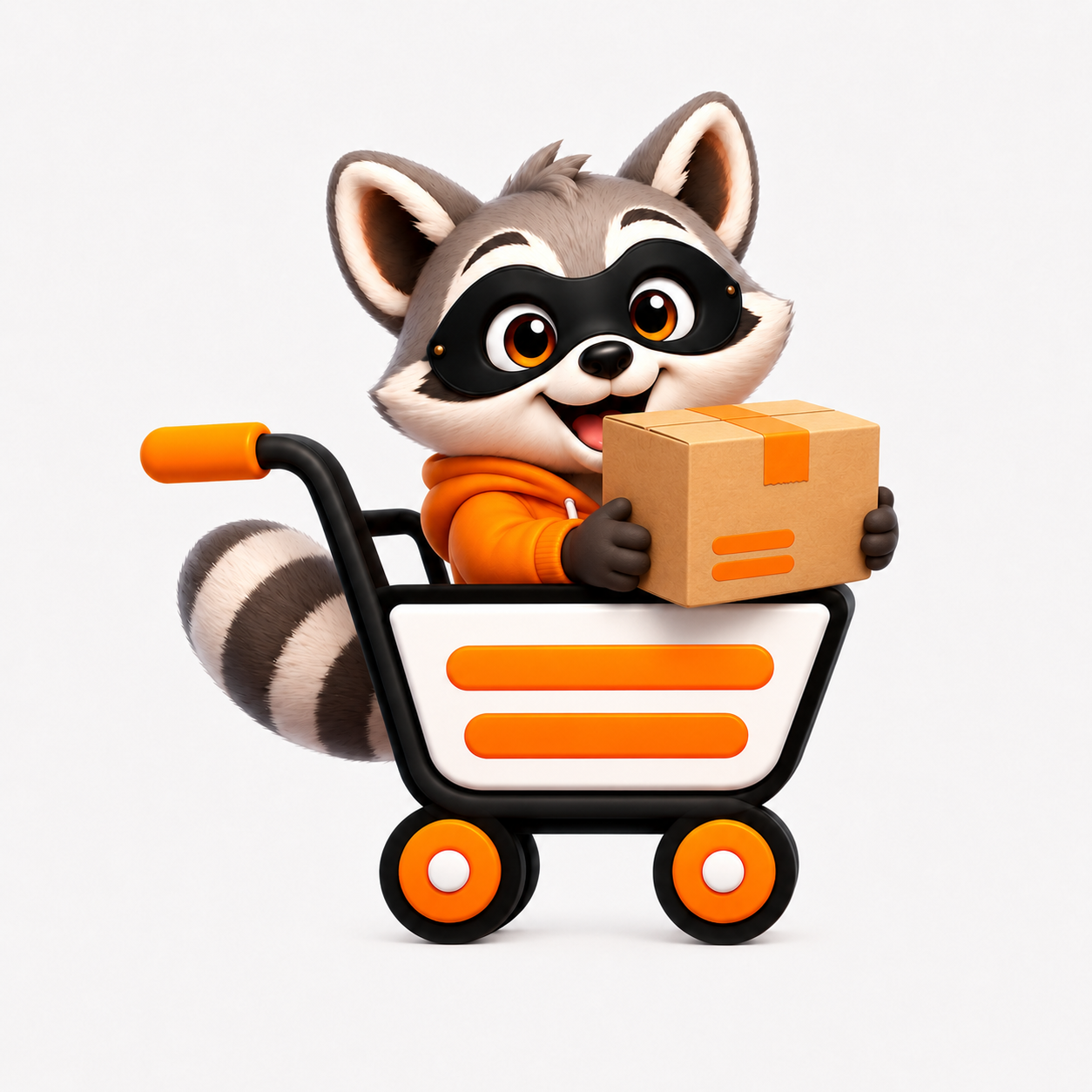 הקמע של ShopLifter מחזיק חבילה